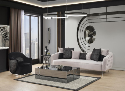 Modern Sofa set Sofa 3 Seater Armchair Three Seater Fabric White Polyester Set